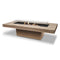 Gin 90 Teak Chat Fire Table Set  option Ethanol with Black Burner