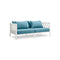 Ocean Club Outdoor Sofa  option Sunbrella Mineral Blue / White