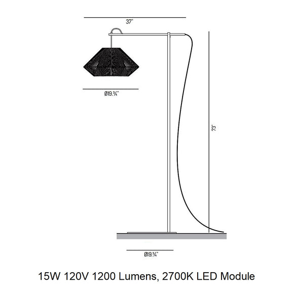 El Torrent Koord Hanging Outdoor LED Floor Lamp - 2Modern