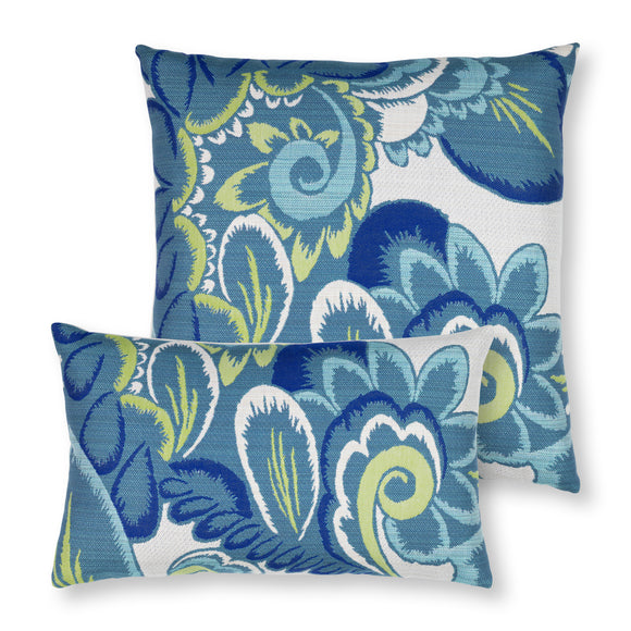 Elaine Smith Outdoor Floral Wave Pillow - Thumbnail 3