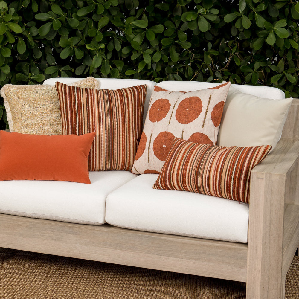 Lush Velvet Spice Stripe Outdoor Pillow