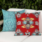 Tropical Bee Outdoor Pillow