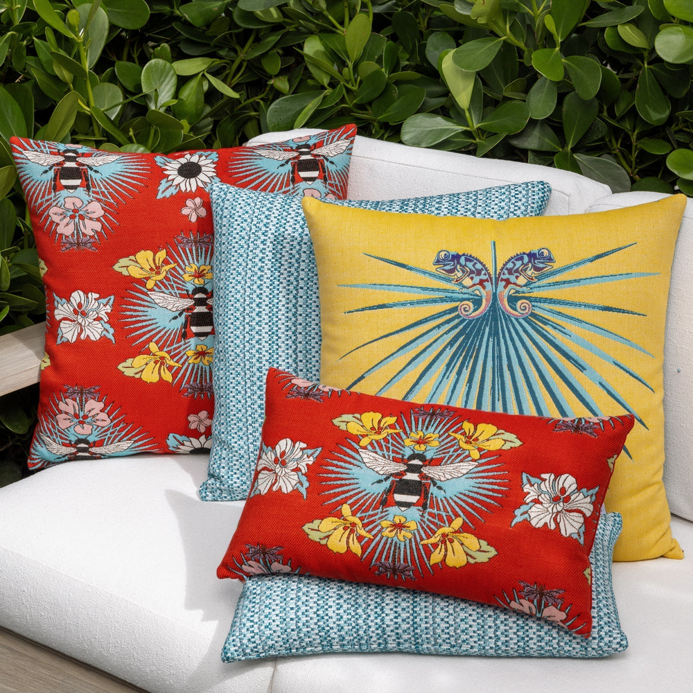 Tropical Bee Outdoor Pillow