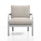 Navy Outdoor Lounge Armchair  option Clear Powder Coated Hand Brushed