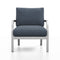 Navy Outdoor Lounge Armchair  option Sunbrella Heritage Sky