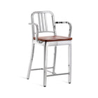 Navy Bar and Counter Stool with Arms