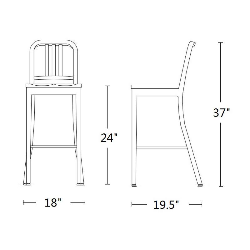 Navy Bar and Counter Stool