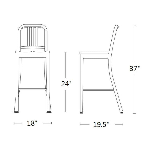 Navy Bar and Counter Stool