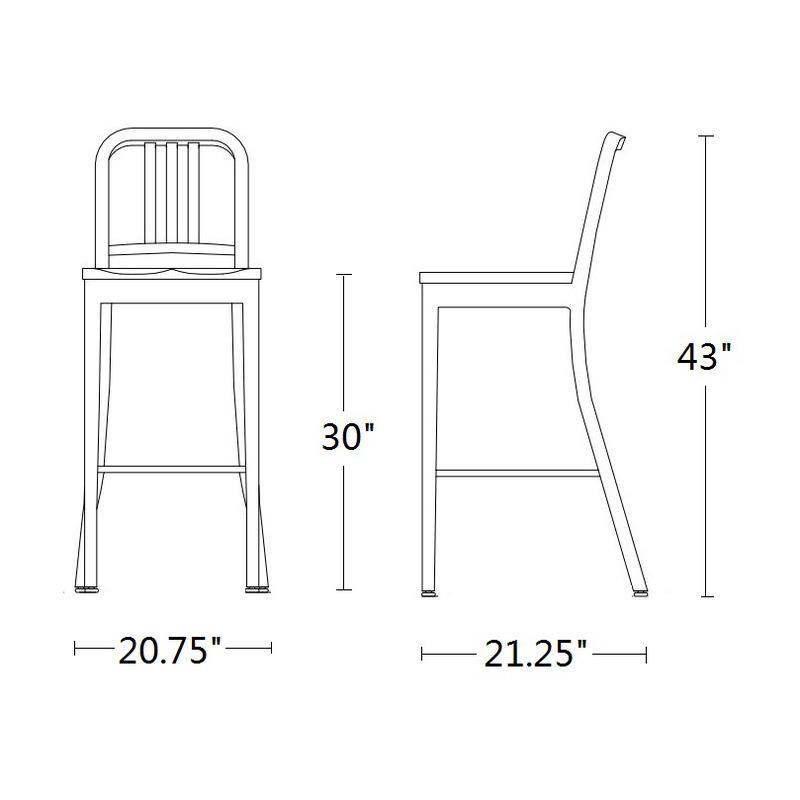 Navy Bar and Counter Stool