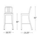 Navy Bar and Counter Stool