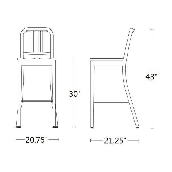 Navy Bar and Counter Stool