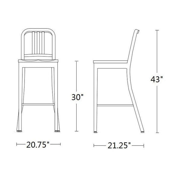 Navy Bar and Counter Stool