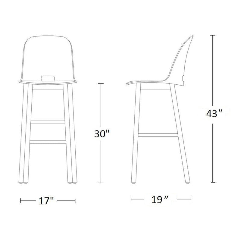 Alfi High Back Bar and Counter Stool