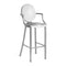 Kong Bar and Counter Stool with Arms  option Brushed Aluminum