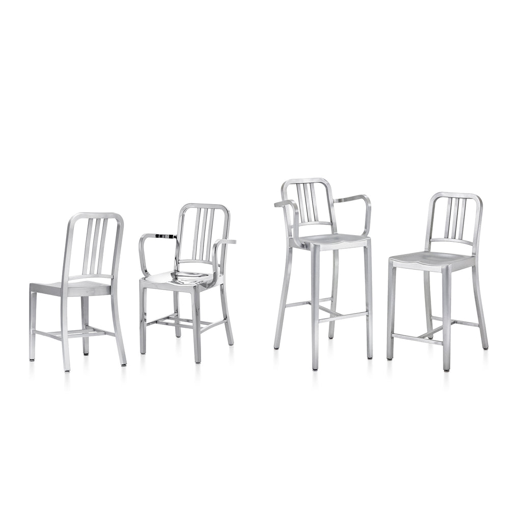 Navy Bar and Counter Stool with Arms
