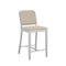Navy Officer Outdoor Bar and Counter Stool  option Clear Anodized Hand Brushed