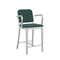 Navy Officer Outdoor Bar and Counter Stool with Arms  option Sunbrella Heritage Alpine