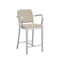 Navy Officer Outdoor Bar and Counter Stool with Arms  option Sunbrella Heritage Papyrus