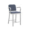 Navy Officer Outdoor Bar and Counter Stool with Arms  option Sunbrella Heritage Sky