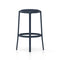 On & On Upholstered Bar and Counter Stool  option Dark Blue / Kvadrat Steelcut Trio 0756