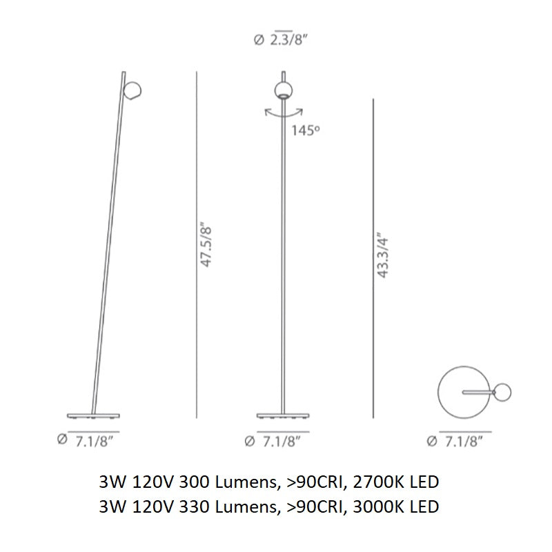 Compass LED Reading Floor Lamp
