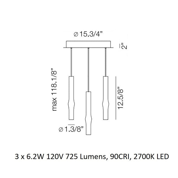 Flow 3-Light LED Pendant Light