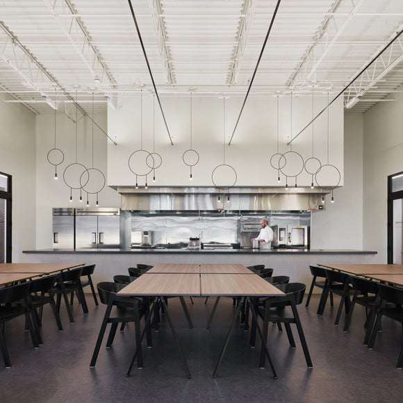 Revolta Pendant Light with Acoustic Panel