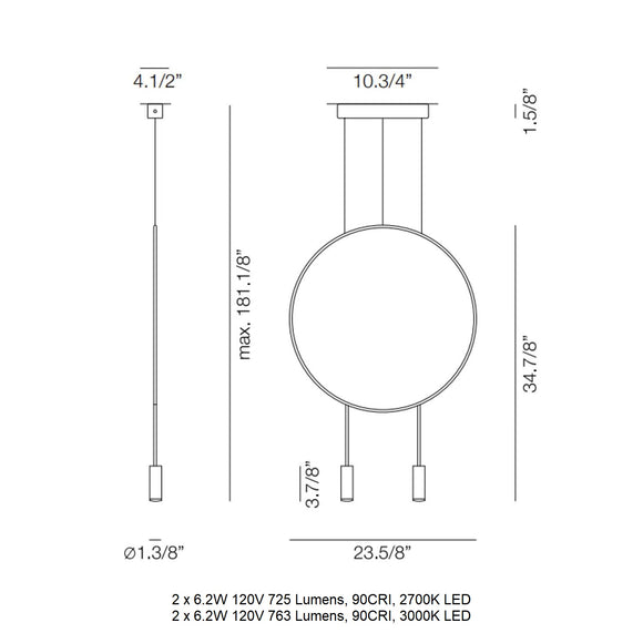 Revolta Pendant Light with Acoustic Panel