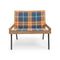 Allaperto Outdoor Lounge Armchair  option Natural Teak with Tartan Ethitex