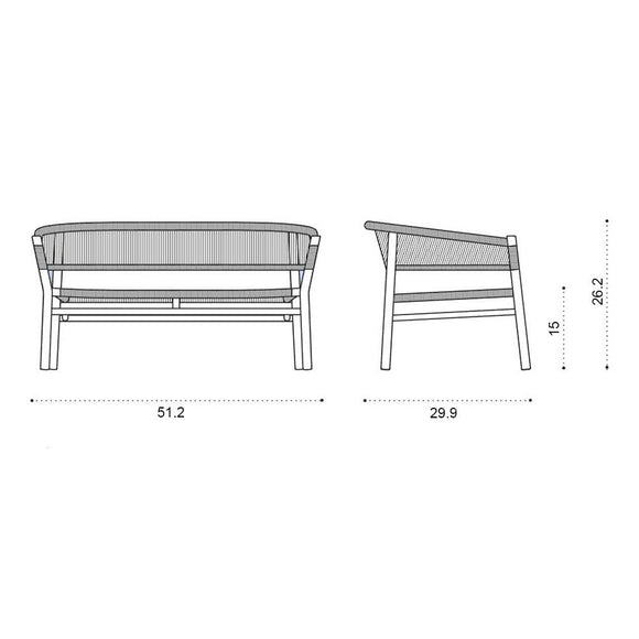Kilt Outdoor 2-Seater Sofa
