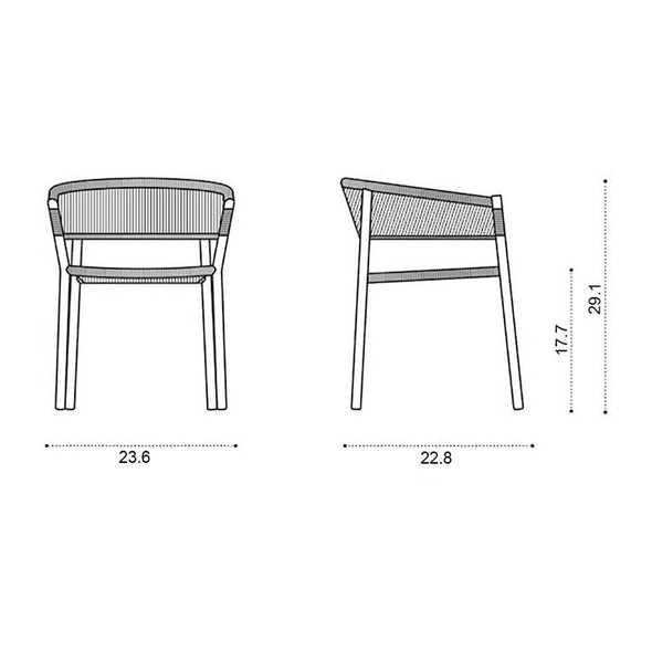 Kilt Outdoor Aluminum Dining Armchair