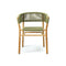 Kilt Outdoor Stackable Dining Armchair  option Natural Teak / Olive Green