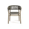 Kilt Outdoor Stackable Dining Armchair  option Pickled Teak / Dark Grey