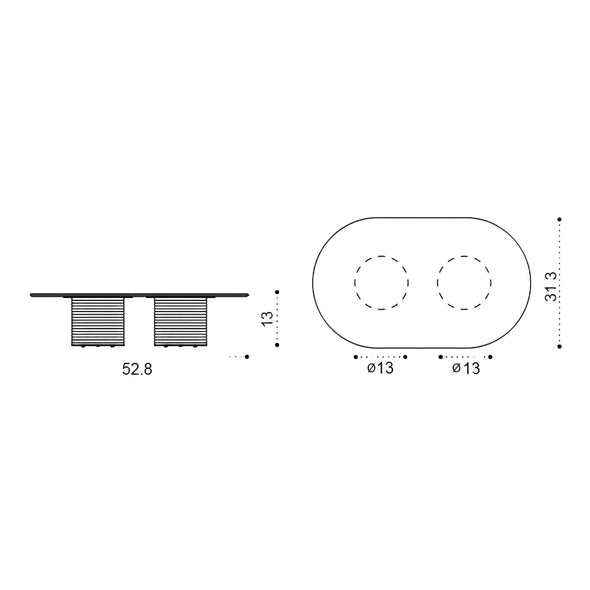 Patio Outdoor Oval Coffee Table