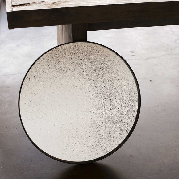 Aged Round Wall Mirror