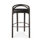 Aleta Bar Stool  option Black Semi Aniline Leather / Bronze