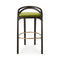 Aleta Bar Stool  option Green Velvet / Brass