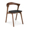 Bok Upholstered Dining Chair  option Teak Brown / Black Leather