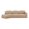 Bulky 3-Seater Sofa Set with Footstool  option Light Sepia