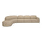 Bulky Modular Sofa Set with Footstool  option Almond / Small: 121.5 in width