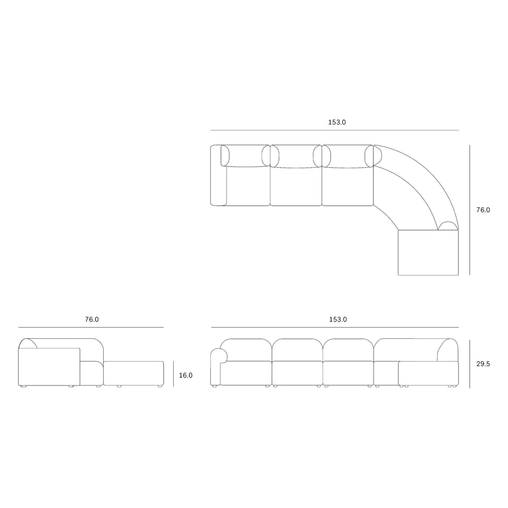 Bulky Modular Sofa Set with Footstool