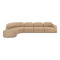 Bulky Modular Sofa Set with Footstool  option Light Sepia / Large: 153 in width