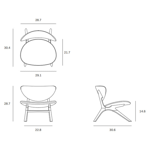 Ethnicraft Eye Lounge Chair with Upholstered Seat - 2Modern