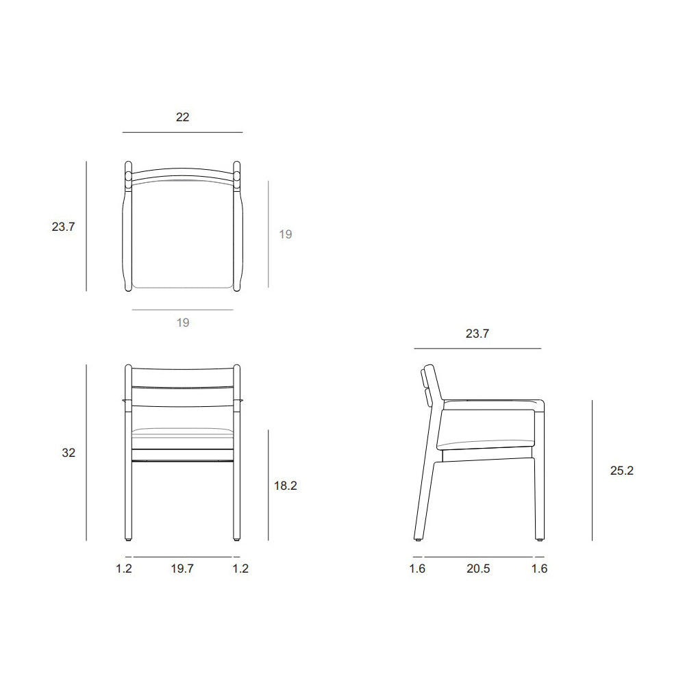Jack Outdoor Upholstered Dining Arm Chair