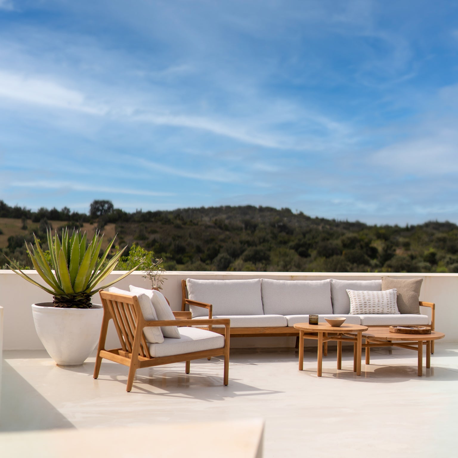 Ethnicraft Jack Outdoor Lounge Chair and Ottoman - 2Modern