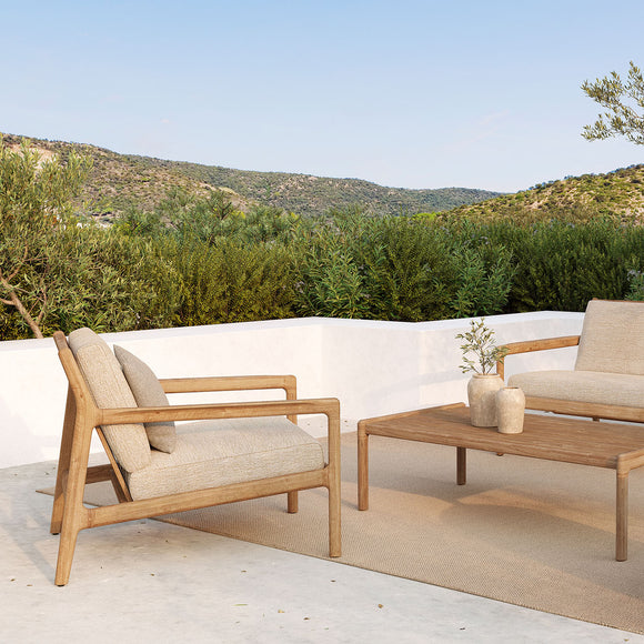 Ethnicraft Jack Outdoor Lounge Chair and Ottoman - 2Modern