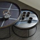 Large Tray Round Coffee Table Set