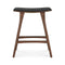 Osso Upholstered Stool  option Brown Teak / Black Leather