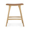 Osso Upholstered Stool  option Oak / Cognac Leather