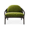 Vime Lounge Chair  option Green Velvet / Dark Brown Leather